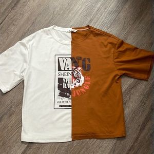 SHEIN split 2 color shirt